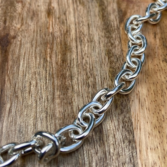 Choker heart necklace, New 925 silver plated necklace choker hart pendant 18” - Picture 5 of 7